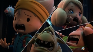 Characters from The Snack World are distressed in manga-styled panels